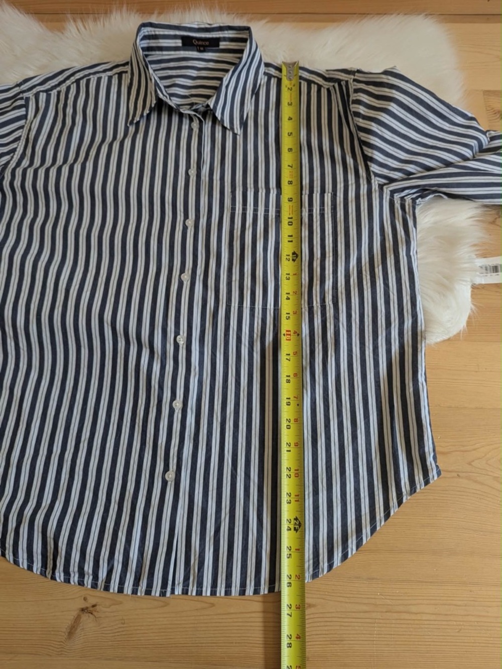 100% Organic Cotton Poplin Long Sleeve Boyfriend Shirt - Picture 5 of 6